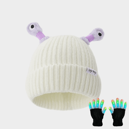 🔥VENTE CHAUDE - 49 % DE RÉDUCTION🔥Hiver Parent-Enfant Mignon Petit Monstre Lumineux Bonnet en Tricot