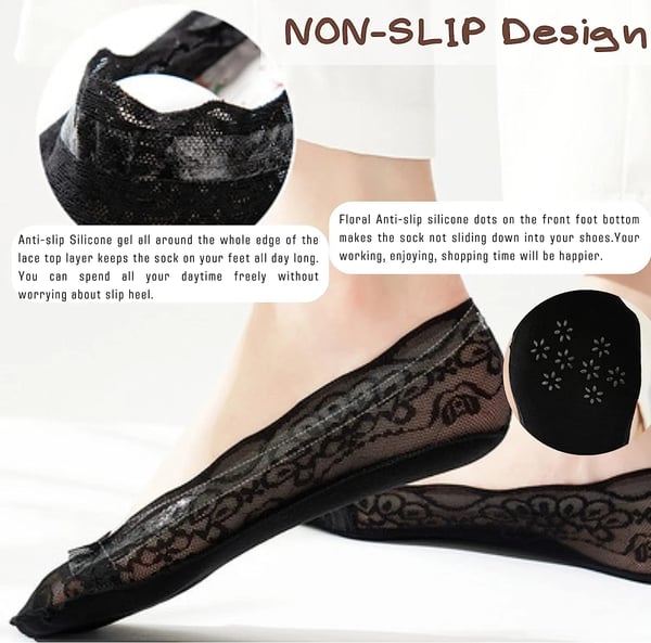 (🎁2024-Christmas Hot Sale🎁)🧦 Lace No Show Liner Socks for Women