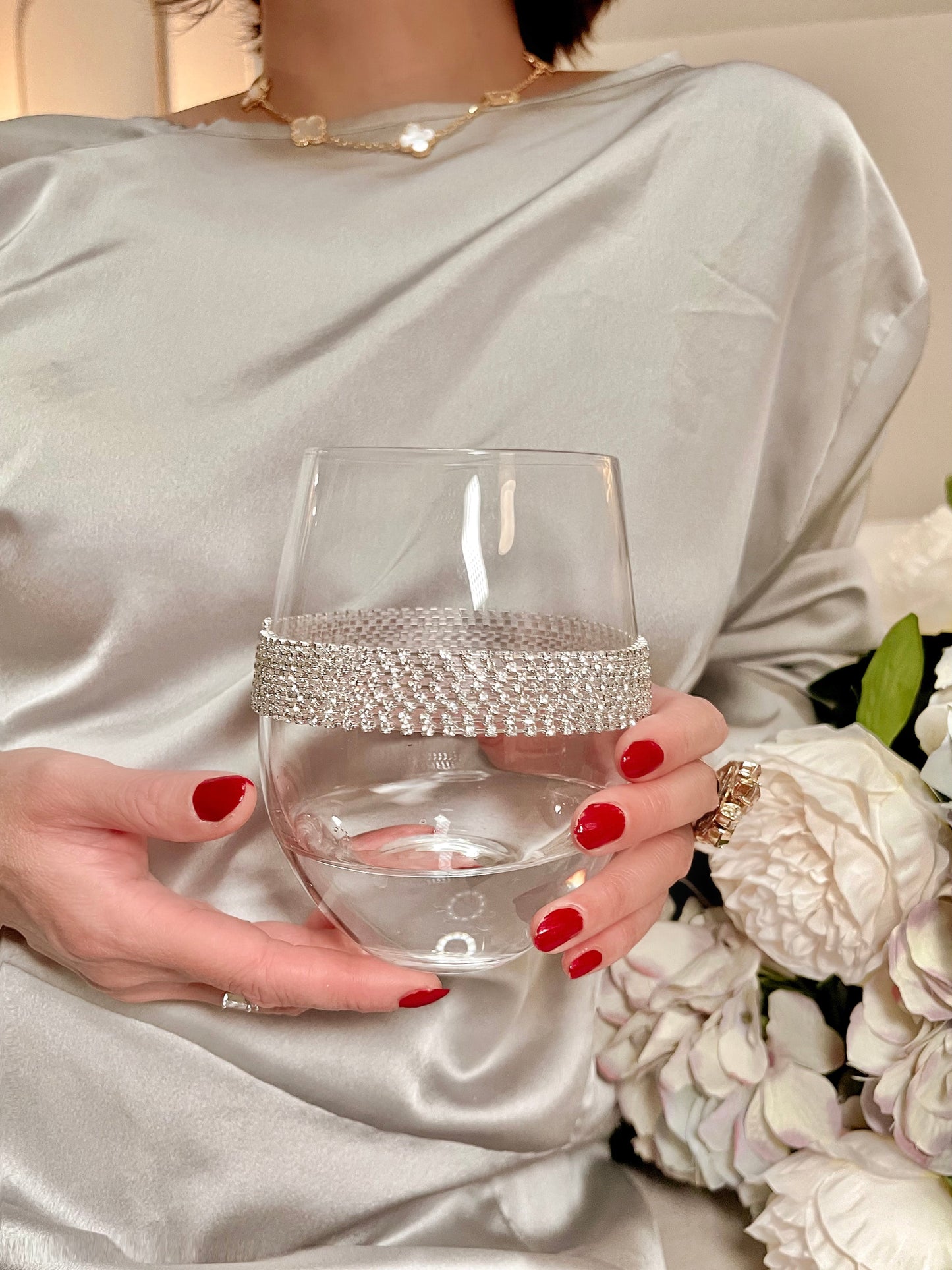 Florence Diamond Glass Cup -Handmade