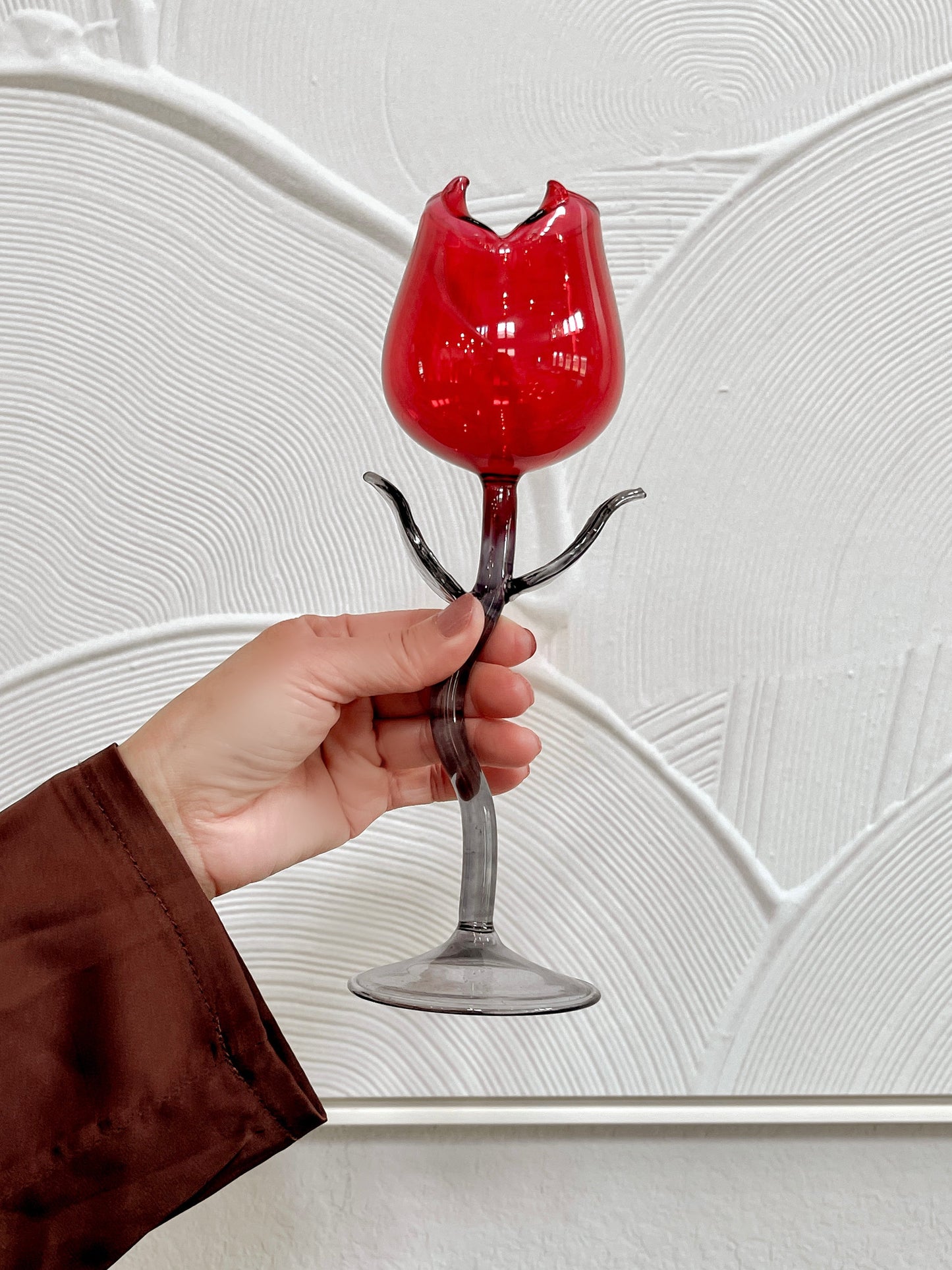 Rose For Rosé Glass Cup in Red - Handcrafted