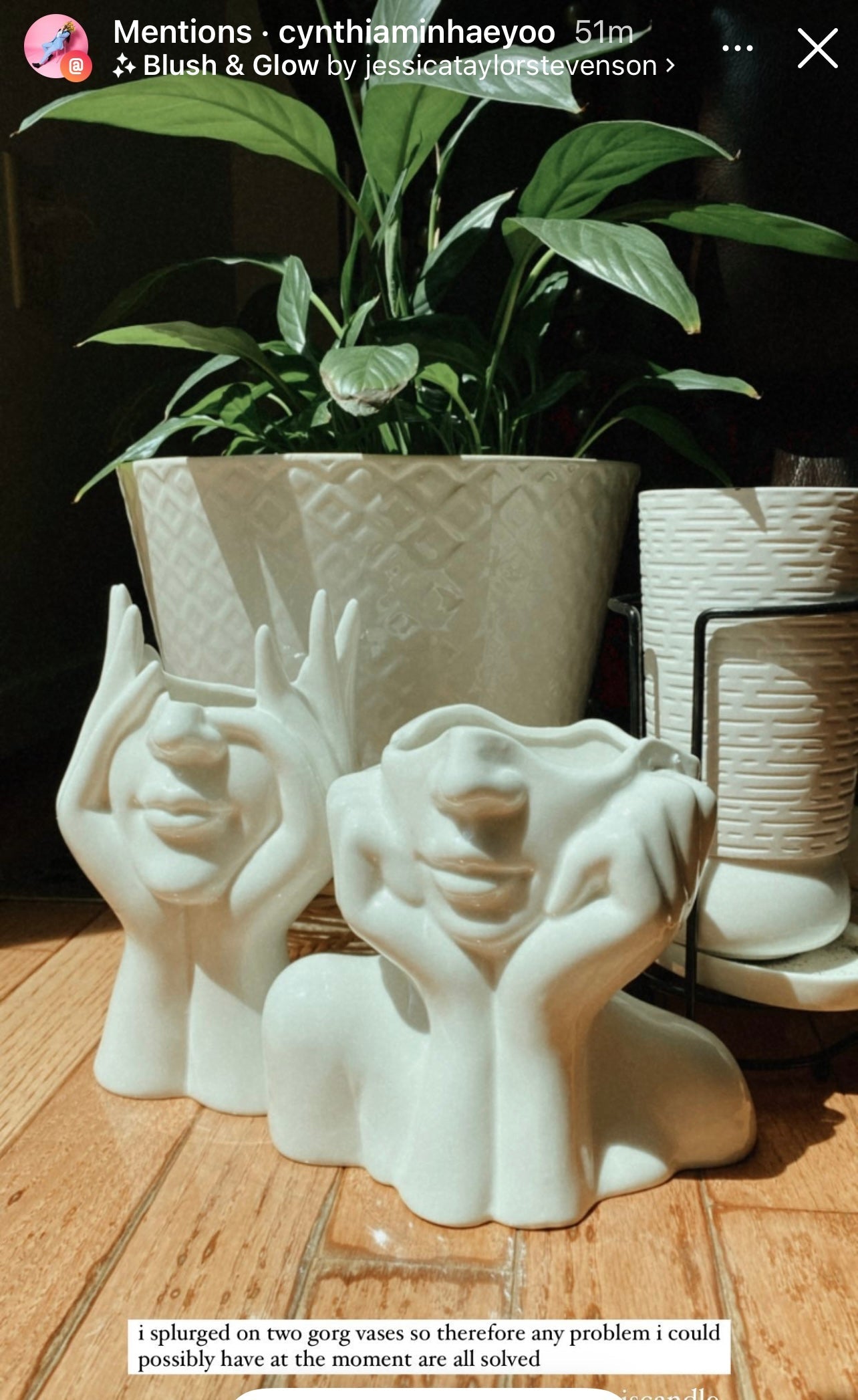 “Her” & Angelica Ceramic Vase Set of 2