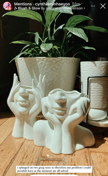 “Her” & Angelica Ceramic Vase Set of 2