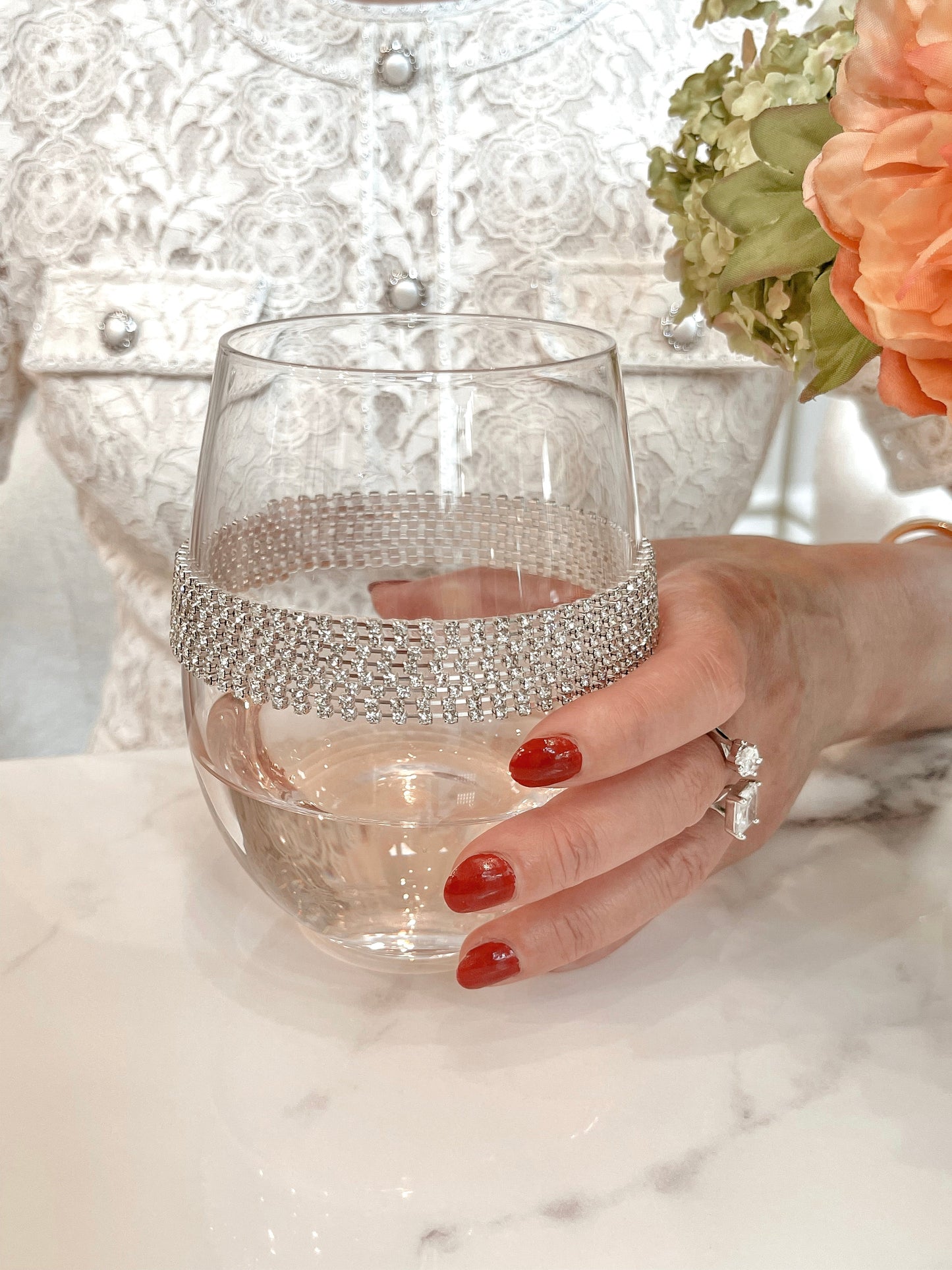 Florence Diamond Glass Cup -Handmade