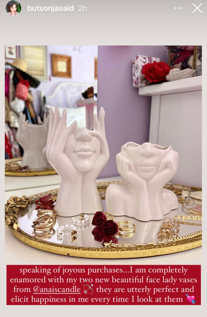 “Her” & Angelica Ceramic Vase Set of 2