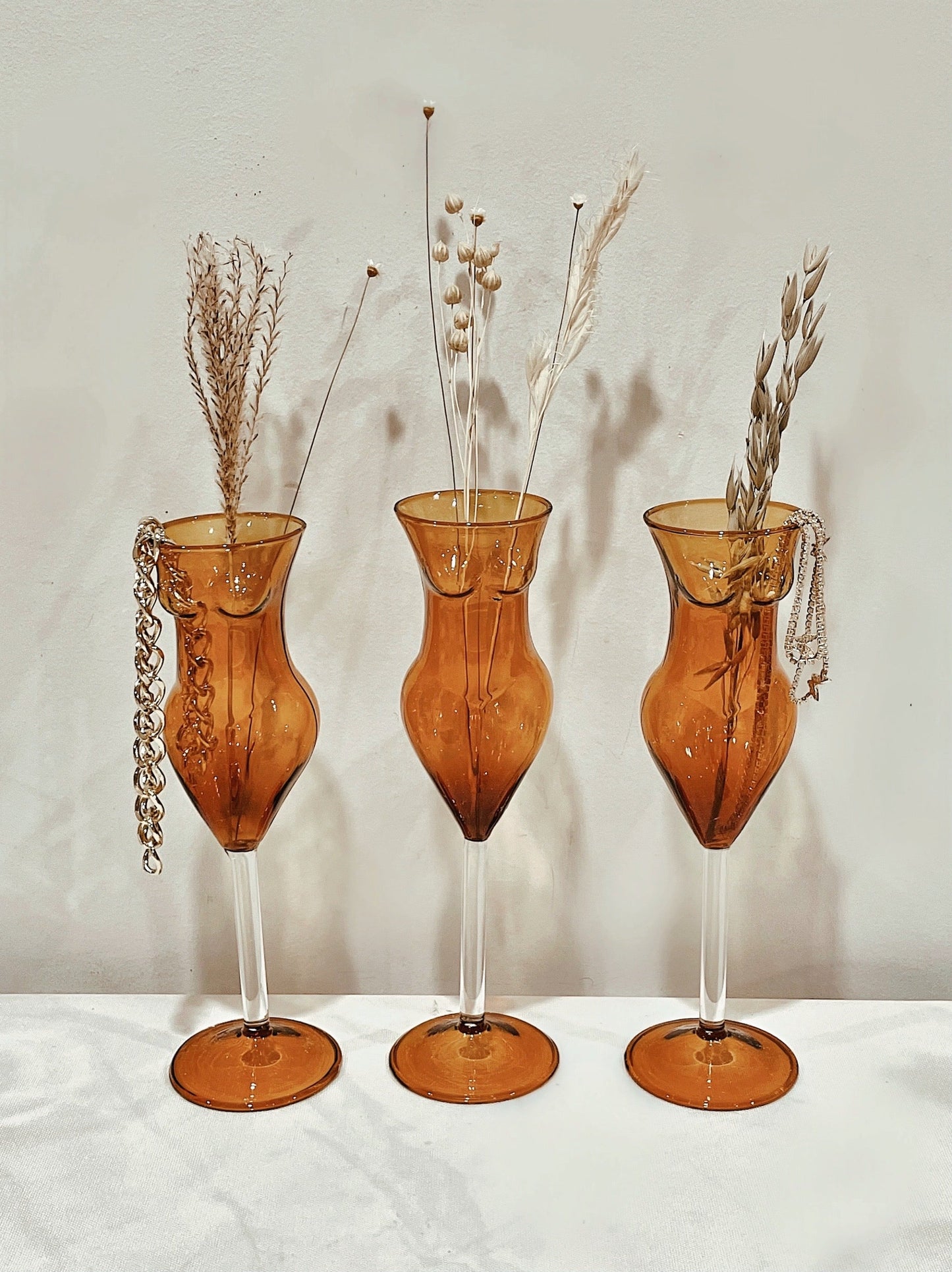 The Lady Glass Cup Set in Brown- Handblown