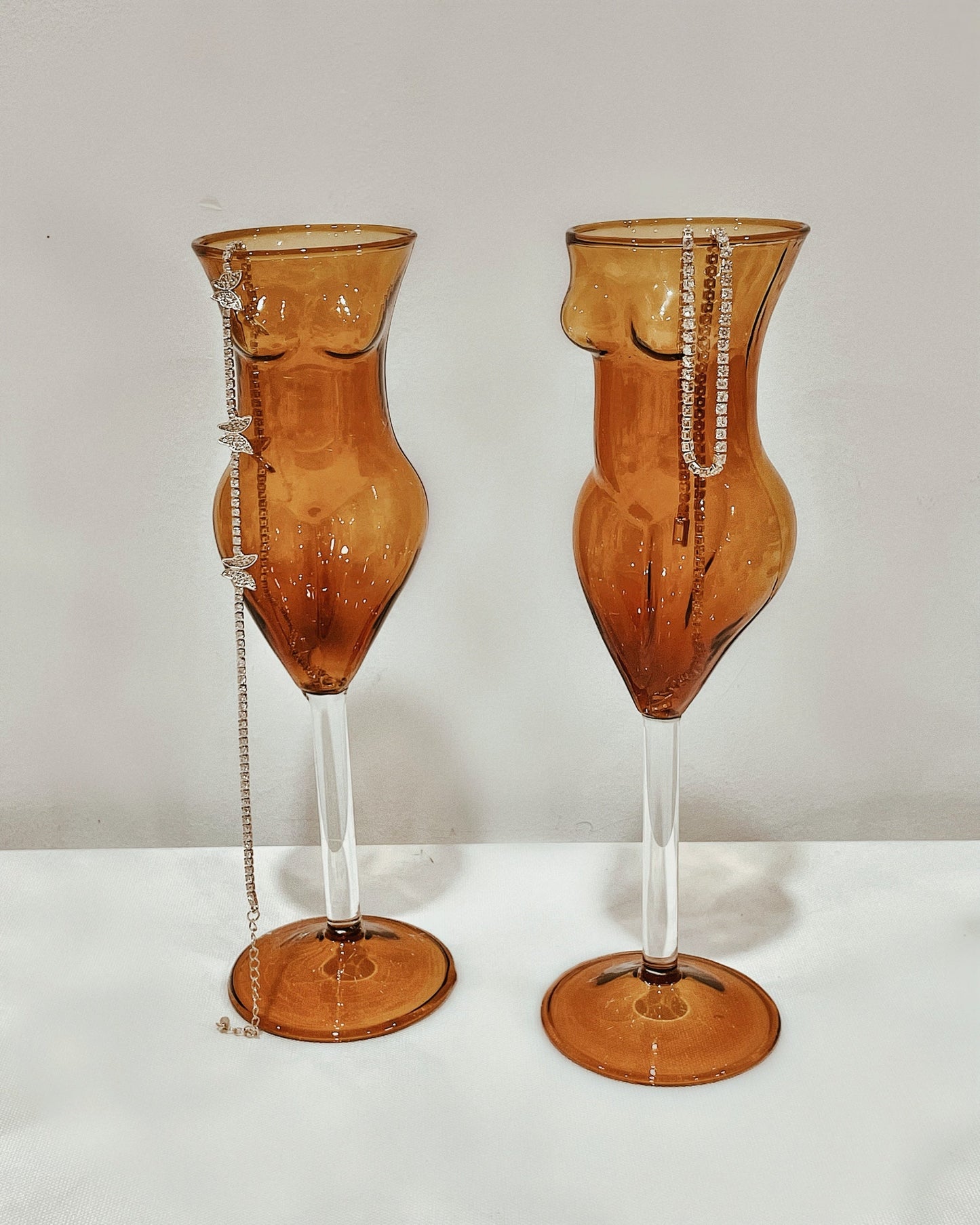 The Lady Glass Cup Set in Brown- Handblown