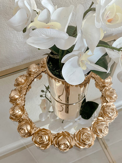 Luxurious Orchid Flowers With Gold Vase