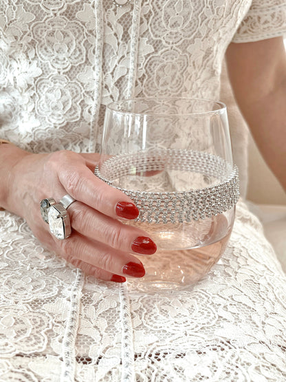 Florence Diamond Glass Cup -Handmade