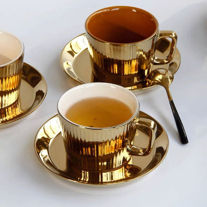 Gold Royal Style Coffee/Tea Cup & Plate Set