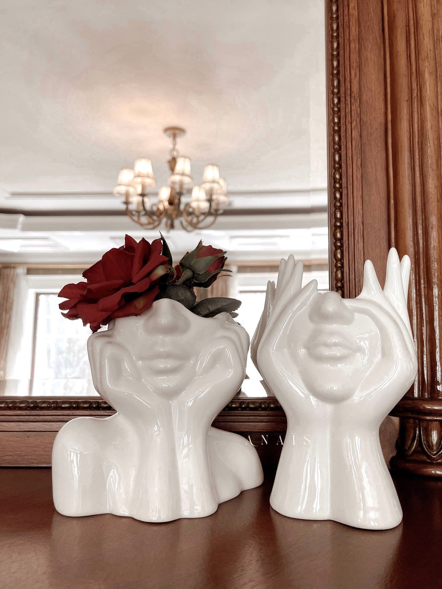 “Her” & Angelica Ceramic Vase Set of 2